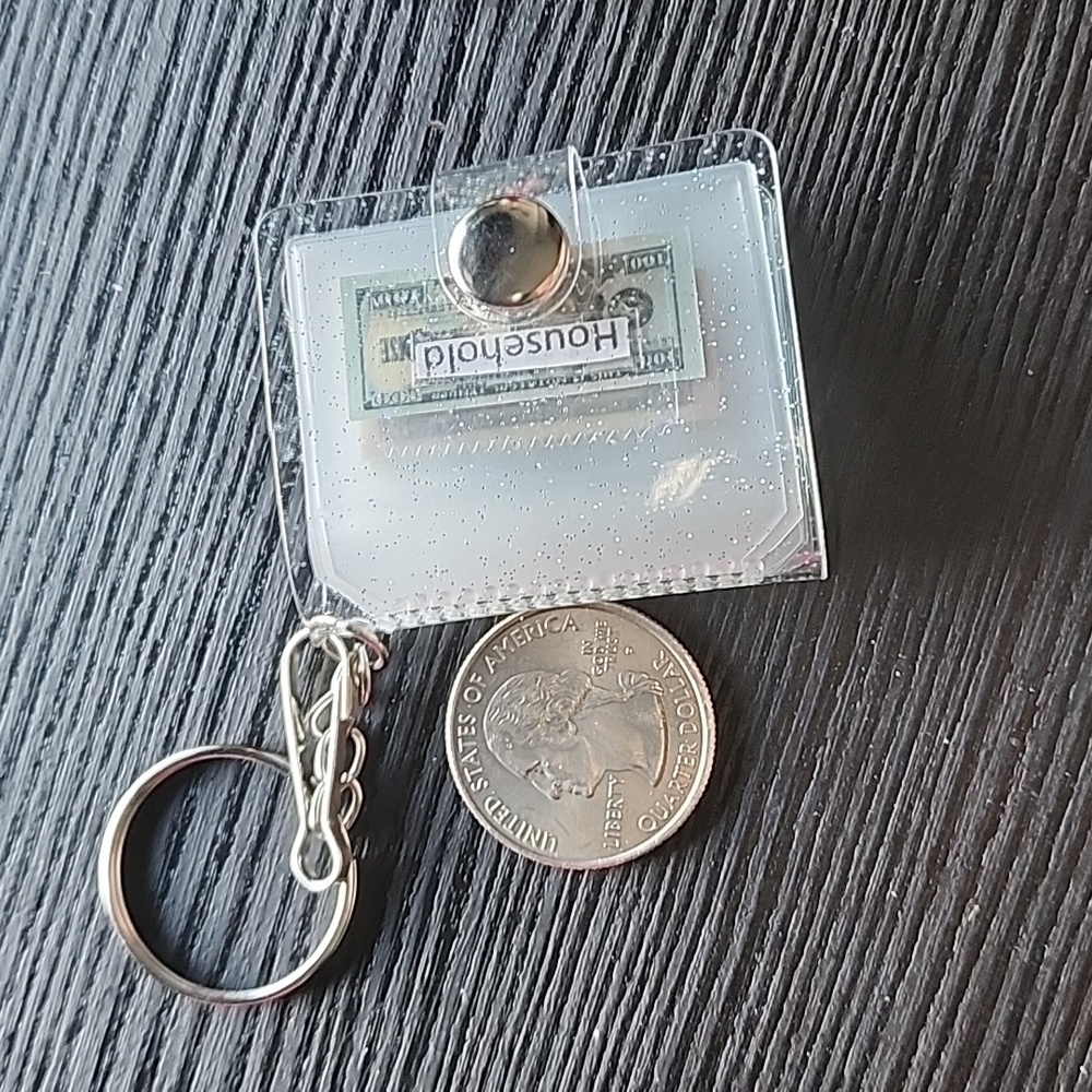 Mini clear keychain budget book
